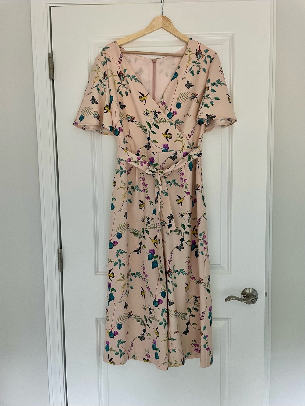 Oasis Pink Floral Wrap Jumpsuit | Perfect for Weddings